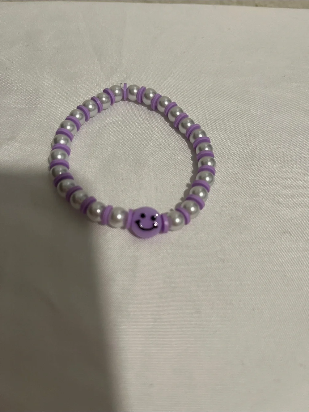 Purple Smiley Beaded Bracelet